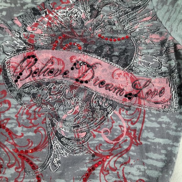 Eyeshadow grey y2k long sleeve shirt in a size medium - Picture 4 of 7